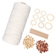 thumbnail image 3 of Kits de macramé para principiantes Cordón de macramé de algodón con cuentas de madera Anillos de madera Kit de colgador de plantas de macramé Suministros de macramé, 3 of 8