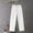 White, variant on Women's Plus Size 4X Pants Cotton Linen Blend Straight Leg Casual Pants with Lace-up Waist