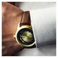 thumbnail image 6 of DeBeer 12mm Dark Brown Leather with Gold-tone Buckle 6.75 inch Watch Band, 6 of 6