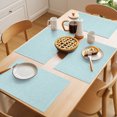 thumbnail image 1 of Ice Mint Placemats Set of 1 Rustic Farmhouse Solid Color Place Mats Indoor Wipeable Table Mats Washable Cloth Dining Table Placemats for Kitchen Holiday Party Home Decor 13x19 Inch, 1 of 2