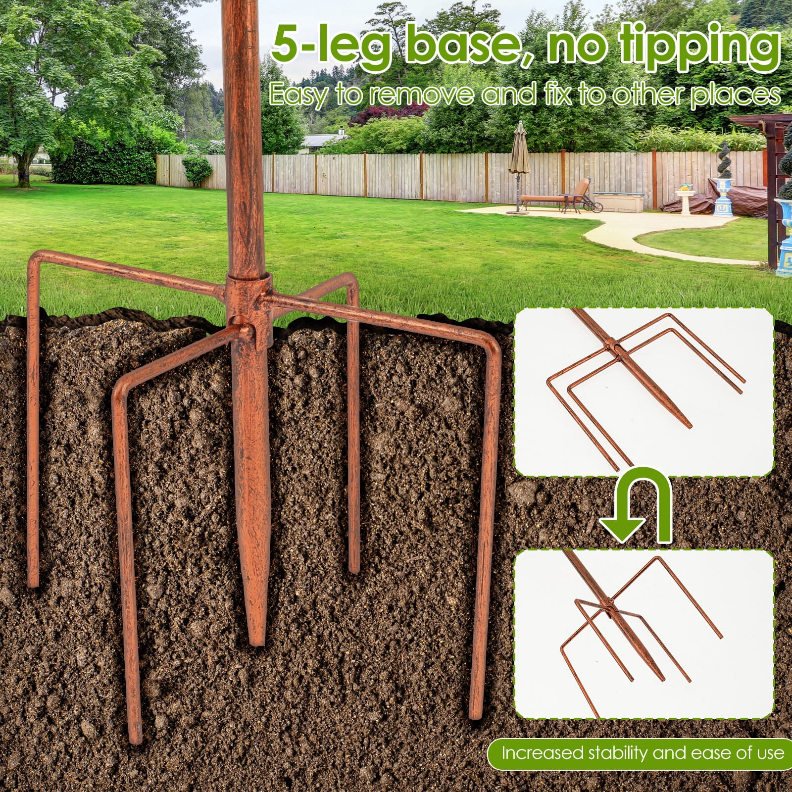 Wekvgz Bird Bath 32 Inches Sturdy Iron Garden Birdbath for Outside Vintage Standing Bird Bath Bowl for Outdoor Garden Patio Yard Lawn