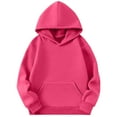 thumbnail image 5 of BFHHYA Girls Fleece-Lined Hooded Sweatshirt Long Sleeve Pullover Athletic Hoodie with Kangaroo Pocket for School Daily Wear & Weekend Play (5-14Y), 5 of 6