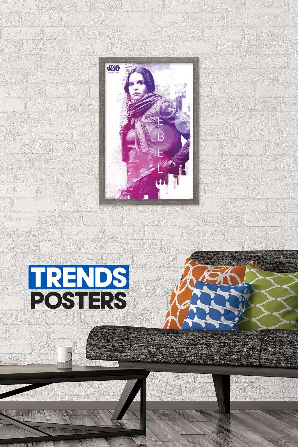 Star Wars: Rogue One - Rebel Wall Poster, 14.725" x 22.375", Framed