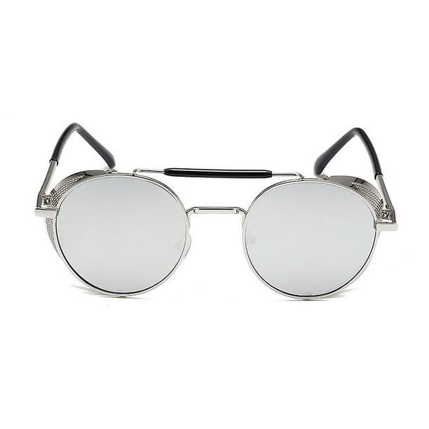 Gafas de sol de moda Gafas de sol de metal abatibles personalizadas Gafas de sol retro con marco redondo Universal para mujeres y hombres