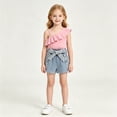 thumbnail image 4 of Girls Clothes 2PCS Off Shoulder Tank Top and Denim Skirt Shorts Set Girls Summer Outfits Set 6-7 Years, 4 of 6