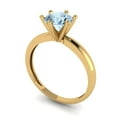 thumbnail image 2 of Solitaire Engagement Ring for Women - 1ct Natural Sky Blue Topaz in 14K Yellow Gold Promise Ring, 2 of 5