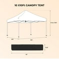 thumbnail image 5 of 10 x 10Ft Pop Up Portable Folding Canopy with 4pcs Weight Sand Bag and Storage Bag, Outdoor Gazebo Water-Resistant and UV Protection Canopy with Removable Sidewall with Zipper and Windows, Blue, 5 of 8