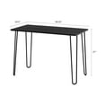 thumbnail image 2 of Lavish Home Desk with Hairpin Legs - Modern Industrial Style Home Decor - Woodgrain-Look and Steel Accent Home Office Furniture, Black, 2 of 7