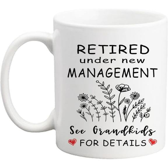 Retirement Gifts for Women Men, Retired Under New Management See Wife For Details Mug, Retirement Gift for Woman Man, Party Decorations Christmas Gift for Coworkers 11oz Coffee Cup (wife)