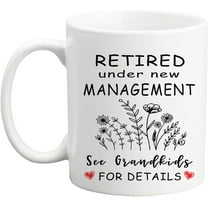 Retirement Gifts for Women Men, Retired Under New Management See Wife For Details Mug, Retirement Gift for Woman Man, Party Decorations Christmas Gift for Coworkers 11oz Coffee Cup (wife)