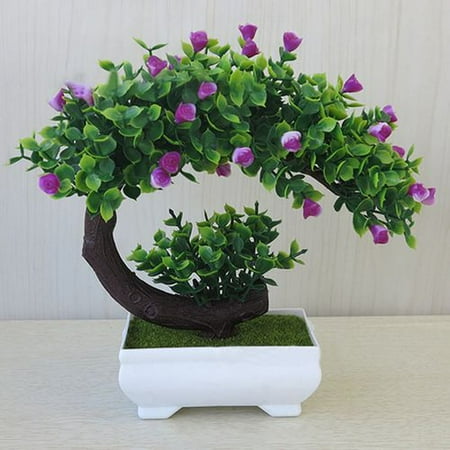 Pink Bonsai - SHOPFIVE Artificial Bonsai Tree Pot Plant Home Office Decoration Creative Green Potted Plant