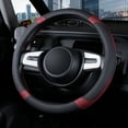 thumbnail image 2 of Steering Wheel Cover for Car,Universal 15 inch,Anti-Slip,Sporty and Soft(Black&Wine Red), 2 of 7