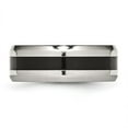 thumbnail image 3 of Auriga Stainless Steel Polished Black Enamel 8 mm Beveled Edge Band for Women Size 13, 3 of 6