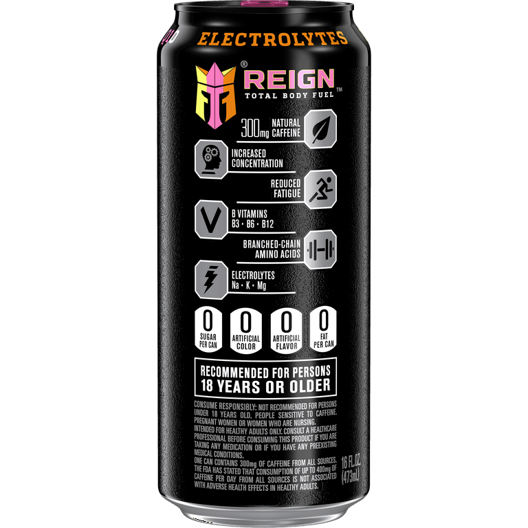 Reign Total Body Fuel, Reignbow Sherbet, Performance Energy Drink, , 16 fl oz