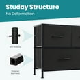 thumbnail image 3 of Chest of Drawers with Fabric Bins, Organizer Storage 5, Long Dresser with Wood Top for Bedroom, Closet, Entryway, Black, 3 of 8