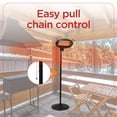 thumbnail image 4 of BLACK+DECKER Outdoor Patio Electric Halogen Heater, Floor or Wall Mount, 1,500/1,000/500 Watts, 5,119 BTUs, Adjustable Tilt, Pull Chain, 5.9-Ft. Cord, 4 of 13