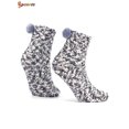 thumbnail image 2 of Spencer 3 Pairs Fuzzy Fluffy Socks for Women Winter Warm Slipper Socks DIY Plush Sock Cupcake Boxes Gift for Holiday Christmas (Grey & Rose Red & Red), 2 of 9