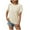Beige, variant on Tops for Women under $5.00 Short Sleeve Ruffle Hem Round Neck Blouse Casual Summer Top Green L