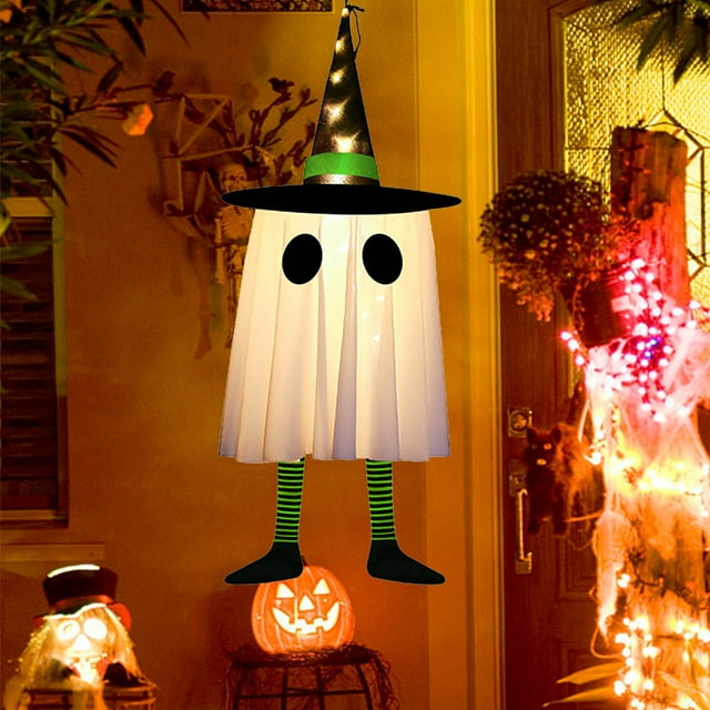 Sombrero de mago de Halloween, fantasma colgante, cadena de luces fantasma, colgante, aterrador, decoración de interiores, decoración colgante.