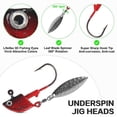 thumbnail image 2 of Fishing Jig Heads Underspin Jig Head Hooks with Spinner Blade Underspin Swimbait Hooks Under Spinner Jig Heads for Bass Crappie Trout Walleye Fishing 1/4oz 3/8oz 2/5oz, 2 of 7