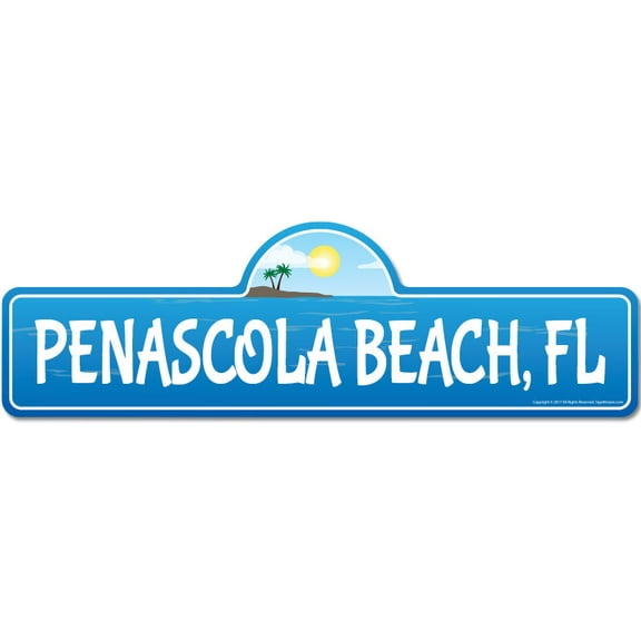Penascola FL Florida Beach Street Sign | Indoor/Outdoor | Surfer Ocean Lover Décor For Beach House Garages Living Rooms Bedroom | Signmission Personalized Gift