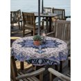 thumbnail image 3 of Outdoor Tablecloth with Umbrella Hole Zipper Retro Ethnic Round Tablecloth 60" Waterproof Outside Table Cloth Southwest Tribal Geometric Patterns Blue Patio Table Cover Tablecloths for Picnic Party, 3 of 8