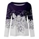 thumbnail image 4 of Blusa de manga larga con cuello redondo y estampado de flores florales para mujer Pompotops  FGAJ6779, 4 of 4