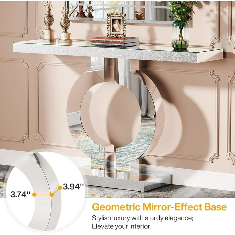INAVANCE ONES TABLE オーク SILVERインアバンス BGO Tribesigns 43-Inch Mirrored Console Table, Modern Silver