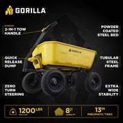 Gorilla Carts 8 Cu Ft Steel Dump Cart with Quick-Release - 1200 lb Capacity - Yellow