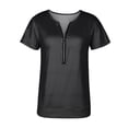 thumbnail image 3 of B91xZ Womens T-shirts Coupe Ample Col Rond Slim Fit Tops Mode Basique Tee, Noir XL, 3 of 4