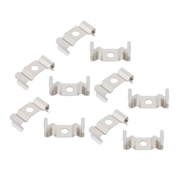 10 Pcs Soporte de Portalámparas para Tubo Fluorescente T4 Clip de Brida Color Plateado