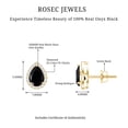 thumbnail image 5 of Rosec Jewels Natural Pear Shape Black Onyx Stud Earrings (2 Ct, AAA Quality) - Black Onyx Diamond Earrings - Ready to Gift, 14K Yellow Gold, 5 of 6