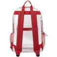 thumbnail image 6 of Clear Transparent Heavy Duty Waterproof Stadium Approved Unisex Backpack with Colored Trim and Mesh Side Pockets in Red, 6 of 6
