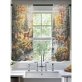 thumbnail image 3 of Deer Sheer Curtains 63 inches Long 2 Panels Set Forest River Landscape Sheer Window Curtain Rod Pocket Voile Drapes for Living Room/Bedroom, Each 52" W x 63" L, 3 of 7