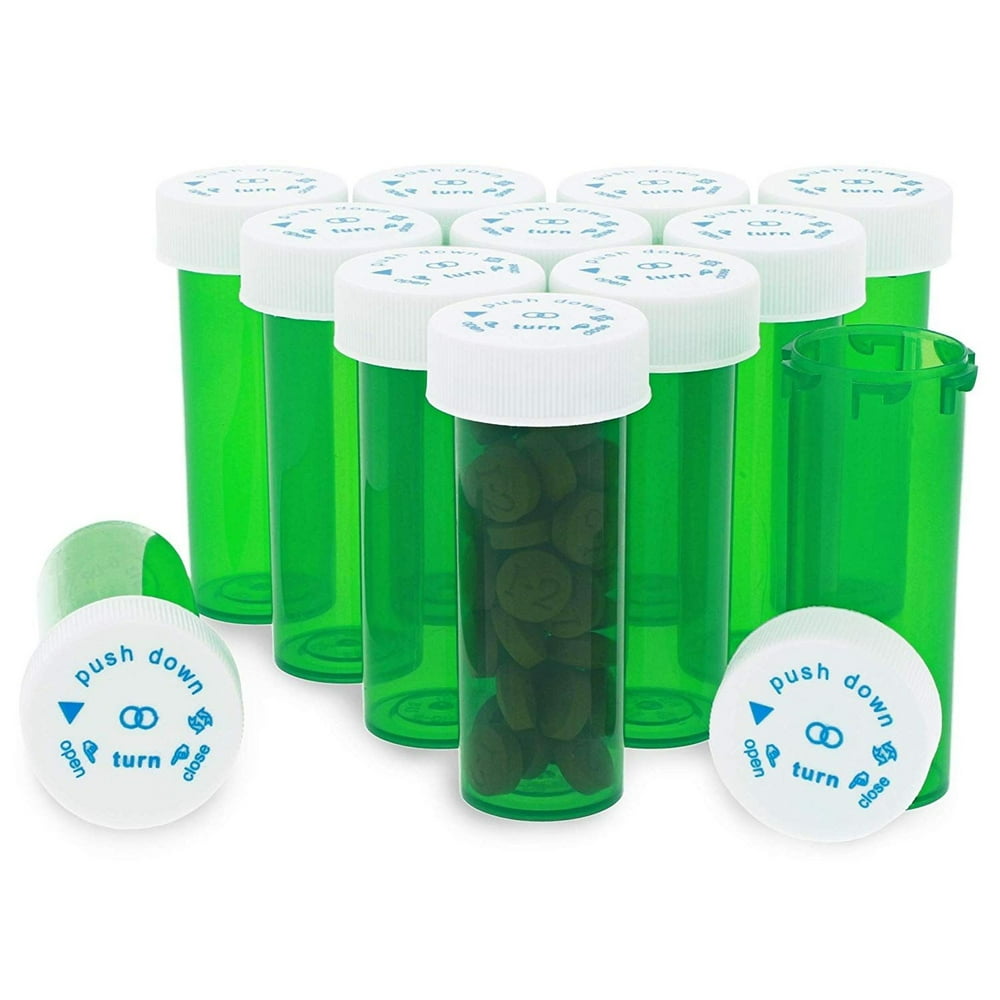 280 Packs Plastic Medicine Pill Bottles with Child Resistant Caps Lids