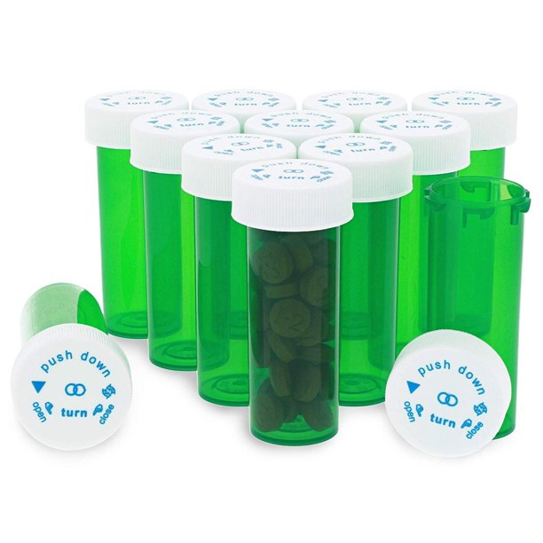 280 Packs Plastic Medicine Pill Bottles with Child Resistant Caps Lids, Empty Pill Holders
