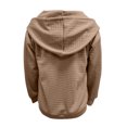 thumbnail image 4 of WTOBBY Women's Solid Color Zipper Hooded Cardigan Long Sleeved Sweatshirt Jacket, Casual Streetwear Top with Front Pocket and Comfortable Loose Fit,Khaki L, 4 of 6