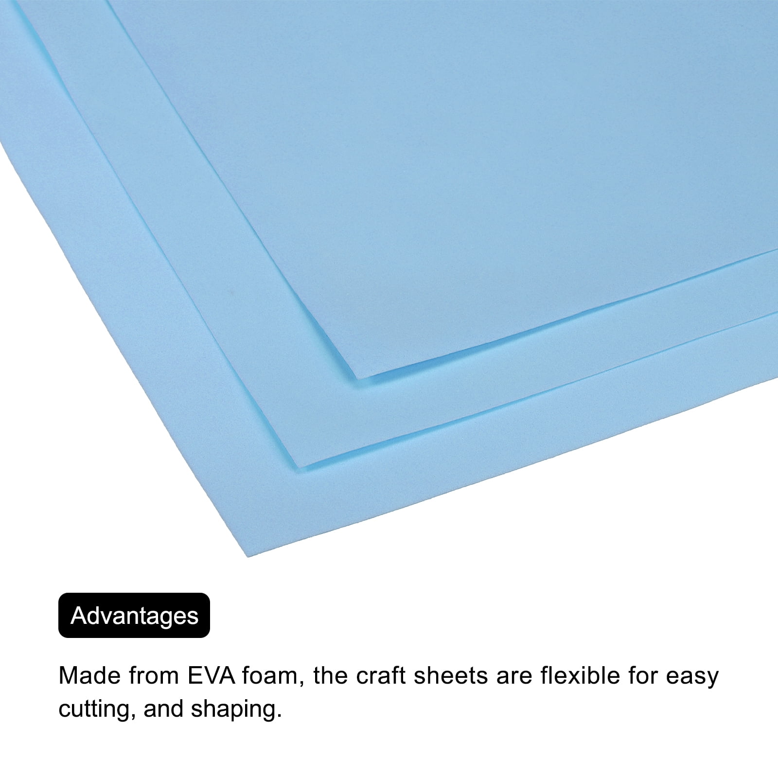 EVA Foam Sheets Light Blue 19.7 Inch x 35.4 Inch 1mm Thick Crafts Foam Pack of 5