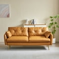 thumbnail image 6 of Indecor Home 82"  Leather Modular Couch Sectional Sofa Couch 3 Seat Sofa for Living Room Gold, 6 of 9