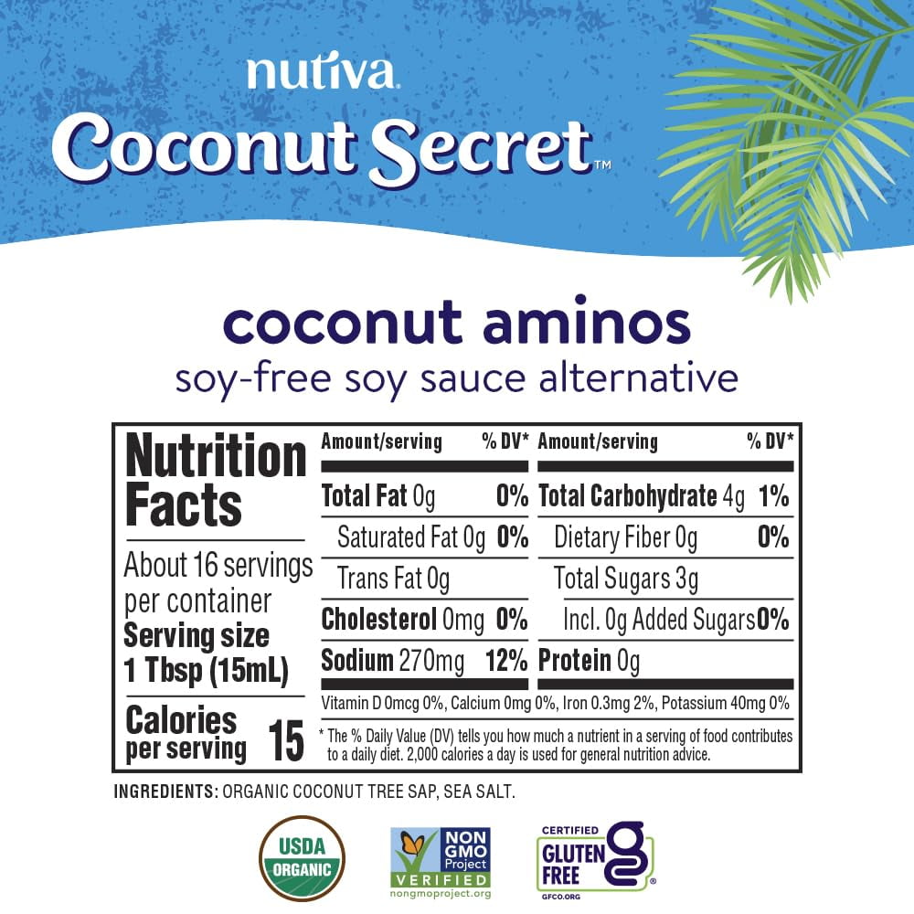Pack of 12, Coconut Secret Original Sweet & Savory Coconut Aminos, 8 fl oz