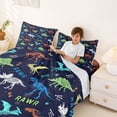 thumbnail image 4 of Erosebridal Dinosaur Skull Full Size Sheets, Dino Theme Bed Sheets, 4pcs (1 Flat Sheet, 1 Fitted Sheet and 2 Pillowcases), 4 of 6