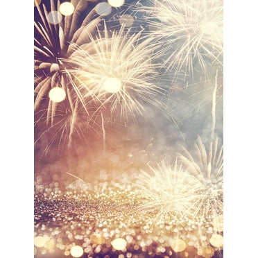 GreenDecor 5x7ft Gorgeous Fireworks Photography Backdrops Night Background for Studio Photo Props