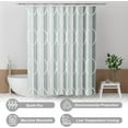 thumbnail image 4 of Shower Curtain Sets, Washable Cloth Geometric Green-Grey Stripped Fabric Shower Curtain with 12 Metal Hooks, Luxury Home Farmhouse Polyester Bathroom Decor Shower Curtains, 72x72 Inches, 4 of 6