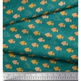 thumbnail image 3 of Soimoi Rayon Crepe Fabric Fish & Shells Ocean Print Fabric by The Yard 46 Inch Wide, 3 of 3