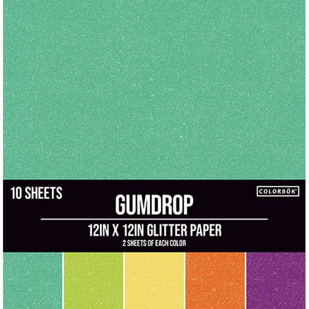 Colorbök 12' x 12' Glitter Card Stock Paper Pad - Gumdrop