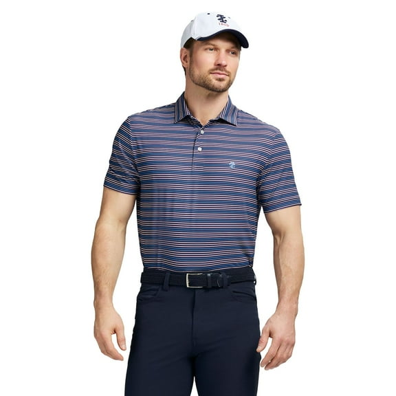 Men's IZOD Golf Swingflex Elite Short Sleeve Polo Shirt Color: Med Blue Stripe Size: XL