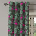 thumbnail image 2 of Ambesonne Flamingo Grommet Curtain, Zoo Animals in Pink, 50" x 96", Hot Pink Green Black, 2 of 6
