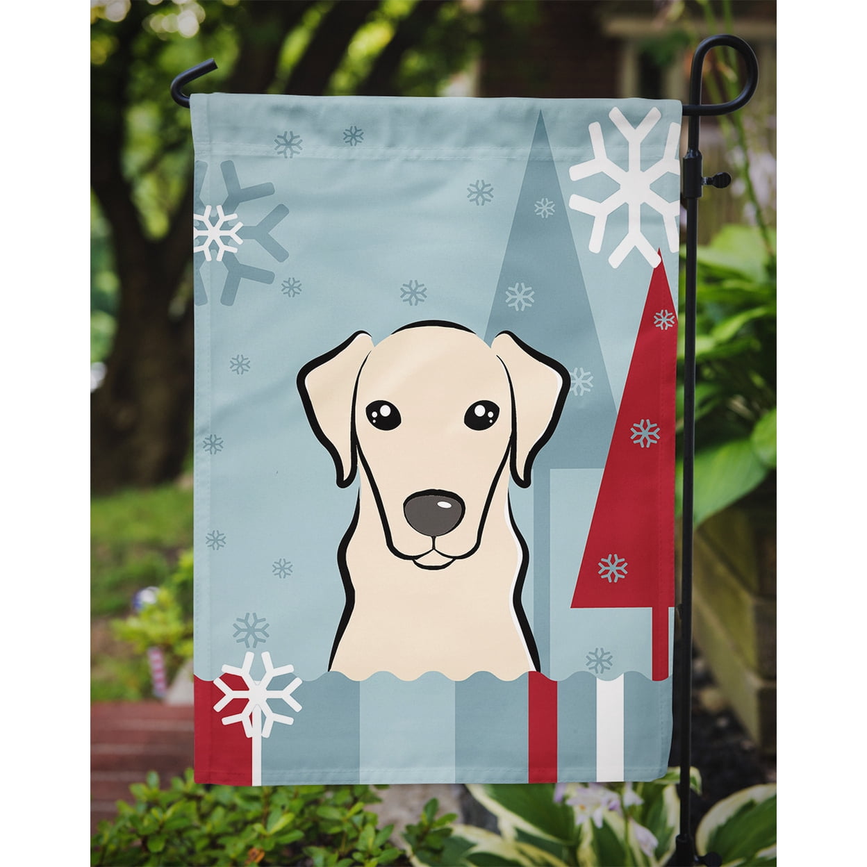 Carolines Treasures BB1718GF Winter Holiday Yellow Labrador Flag Garden Size
