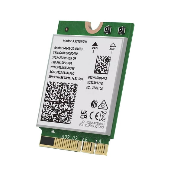 NATEFEMIN WiFi 6E AX5400 M.2 Wireless Card for Laptop Intel AX210NGW Bluetooth 5.3 Fast Speeds Windows Linux Support
