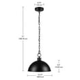 thumbnail image 4 of 1-Light Weathered Black Pendant Light with Hammered Metal Gold Interior Shade, 4 of 7